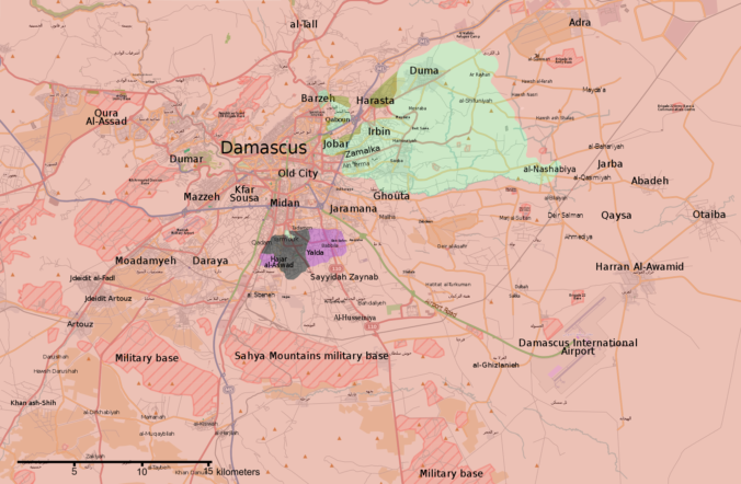 Map showing Ghouta
